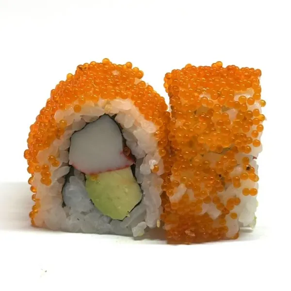 California cangrejo con tobiko