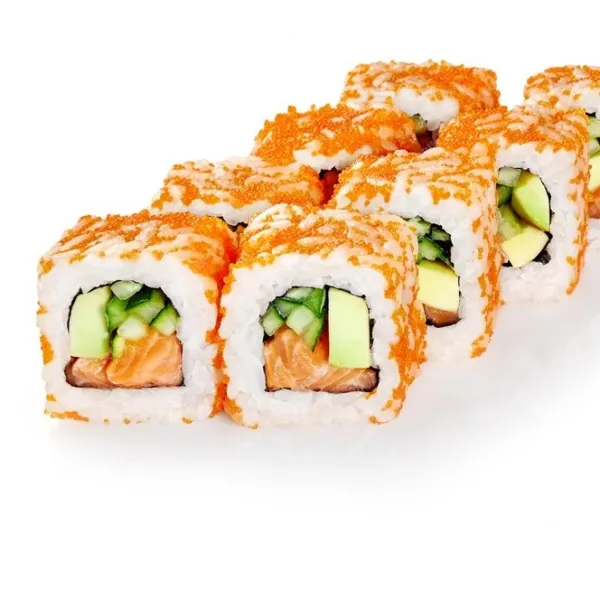 Tobiko roll salmón
